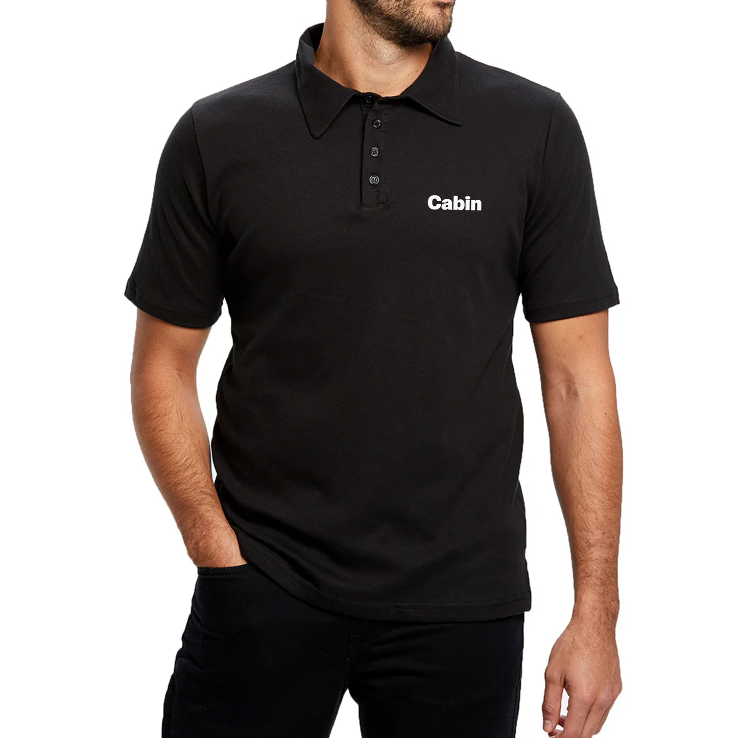 Made in USA Cabin Men's Polo (Black)