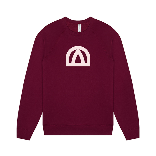 Cabin Unisex Sweatshirt (Grey on Maroon)